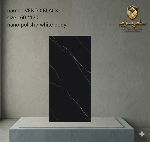 سرامیک 120×60 شمس طرح ونتو بلک نانوپولیش خاک سفید درجه 1