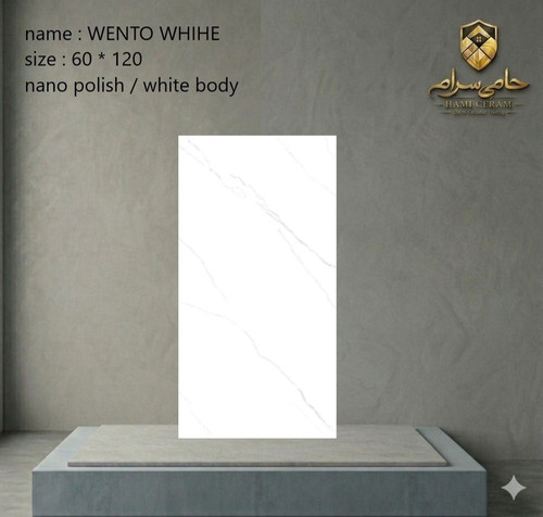 سرامیک 120×60 شمس طرح ونتو وایت نانوپولیش خاک سفید درجه 1