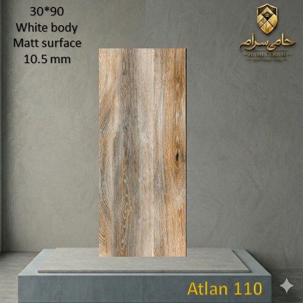 سرامیک 90×30 باستان طرح  آتلن110 خاک سفیدمات 10.5mm