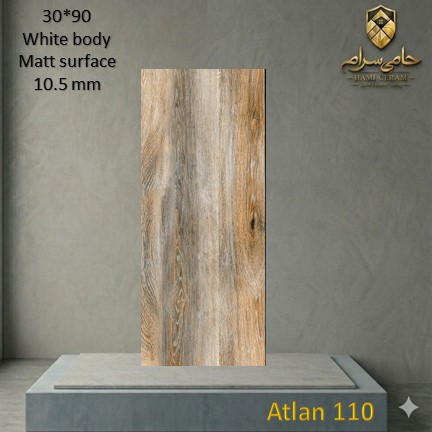 سرامیک 90×30 باستان طرح آتلن110 خاک سفیدمات 10.5mm