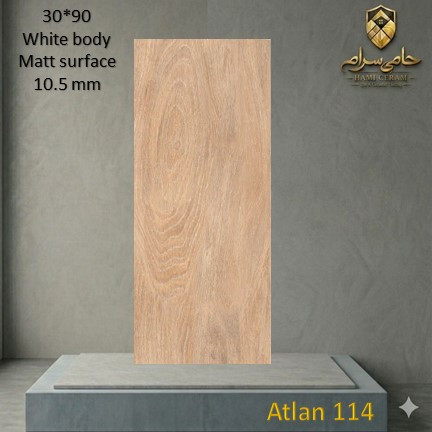 سرامیک 90×30 باستان طرح آتلن114 خاک سفیدمات 10.5mm