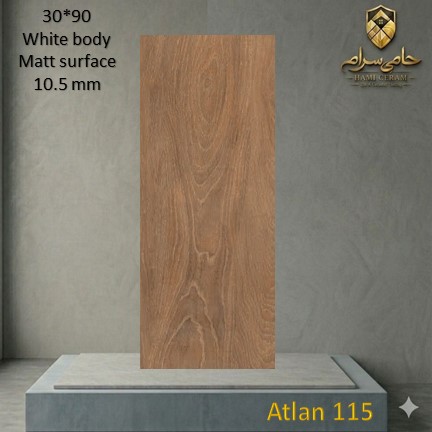 سرامیک 90×30 باستان طرح  آتلن115 خاک سفیدمات 10.5mm