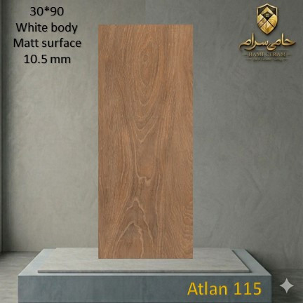 سرامیک 90×30 باستان طرح آتلن115 خاک سفیدمات 10.5mm