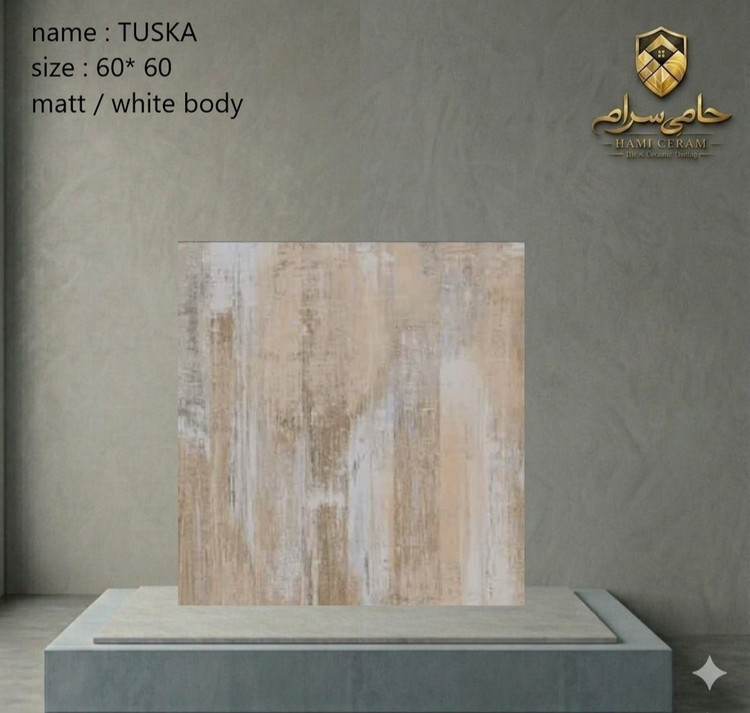 سرامیک 60×60 طرح توسکا خاک سفید مات