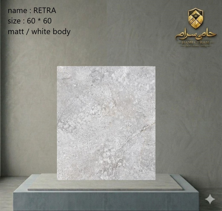 سرامیک 60×60 طرح ریتراخاک سفید مات