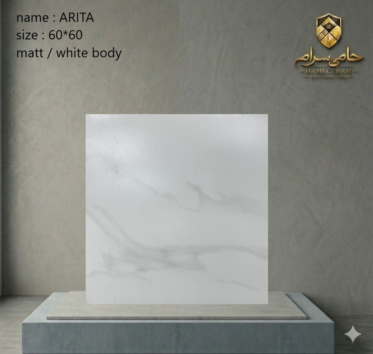 سرامیک 60×60 طرح آریتا گری خاک سفید مات