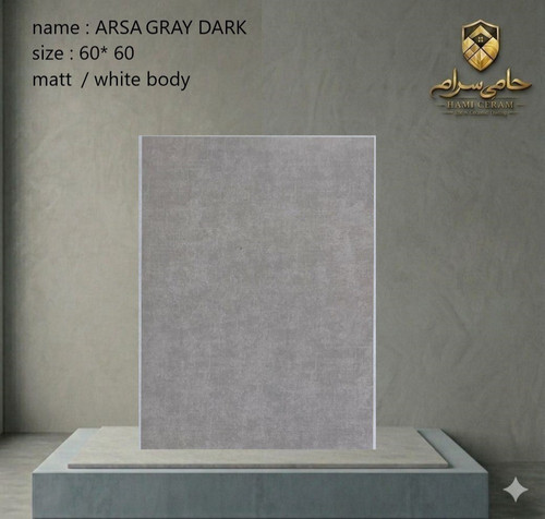 سرامیک 60×60 طرح آرسا گری روشن خاک سفید مات
