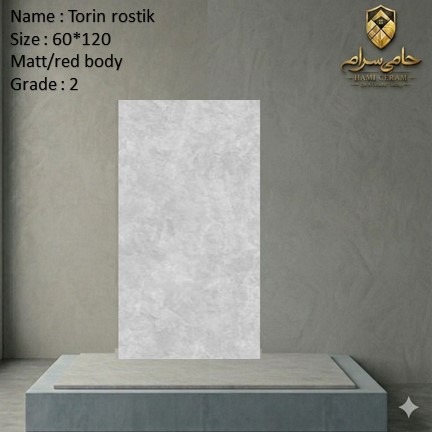 سرامیک 120*60 خاک قرمز سها مدل تورین رستیک مات درجه دو