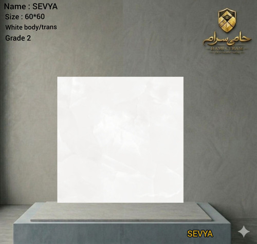 سرامیک سایز 60*60 نفیس طرح سویا بدنه سفید درجه 2