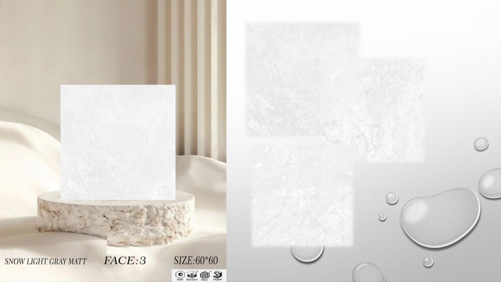 سرامیک سایز 60*60 اسنو روشن مات درجه 2